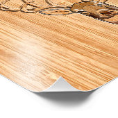 Impression Photo Grotte blanche Cerf de bois Grain style graphique (Coin)