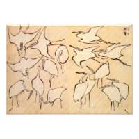 Grues Hokusai Imprimer