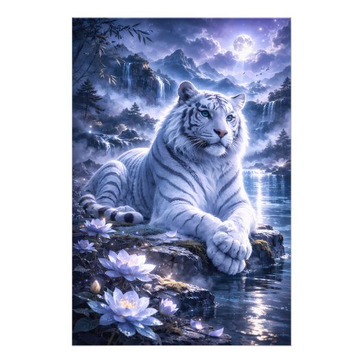 Impression Photo Guardian White Tiger – Silent Strength and Gentle (Devant)