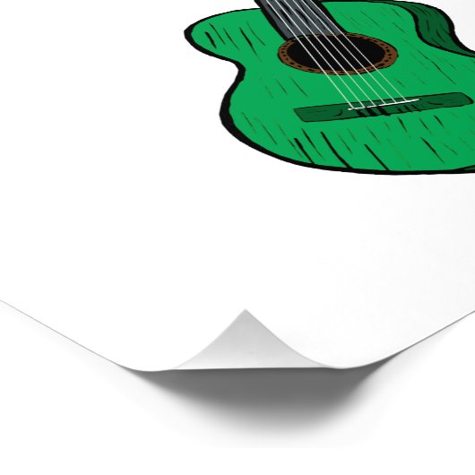 Impression Photo guitare acoustique graphique simple vert.png (Coin)