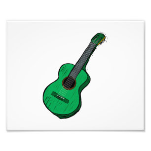 Impression Photo guitare acoustique graphique simple vert.png