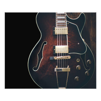 Impression Photo Guitare Électrique Sur Fond Noir