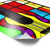 Impression Photo Guitare mosaïque en vitrail (Coin)