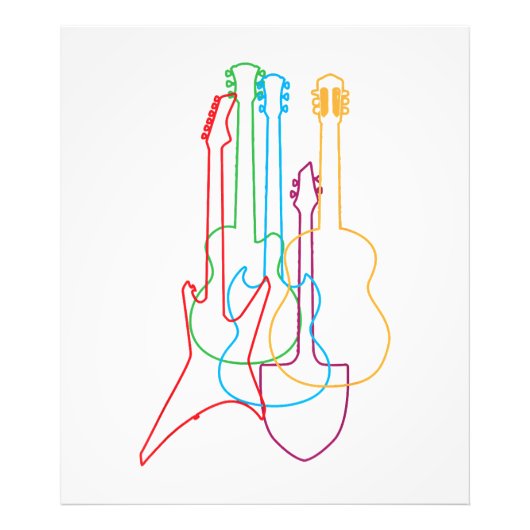 Impression Photo Guitares de couleur Electric Acoustic classique ca (Devant)