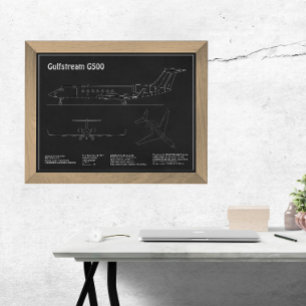 Impression Photo Gulfstream G500 - Plan directeur de l'avion PD
