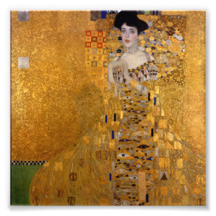 Impression Photo Gustav Klimt, Adele, Art nouveau, déco, or, peintu