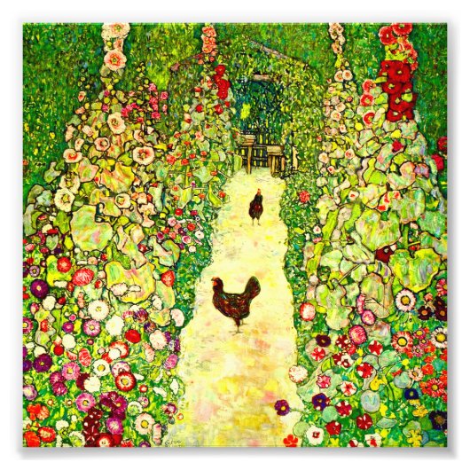 Impression Photo Gustav Klimt Garden with Chickens (Devant)