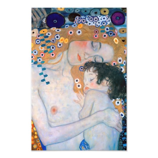 Impression Photo Gustav Klimt - Mère et Enfant (Devant)
