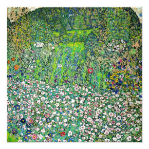 Impression Photo Gustav Klimt - Paysage horticole et sommet d'une c