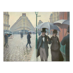 Impression Photo Gustave Caillebotte - rue de Paris ; Jour pluvieux