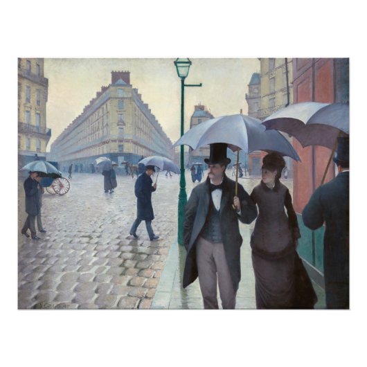 Impression Photo Gustave Caillebotte - Rue de Paris ; Temps de plui (Devant)