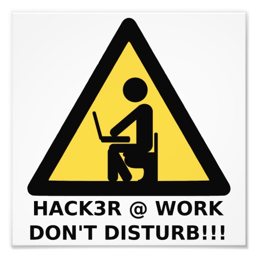 Impression Photo Hacker au travail (Devant)