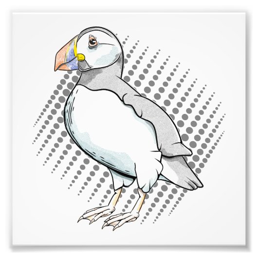 Impression Photo Halftones Puffin (Devant)