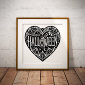 Impression Photo Halloween Heart, Black Heart Shape, Holiday