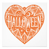 Impression Photo Halloween Heart, Orange Heart Shape, Holiday (Devant)