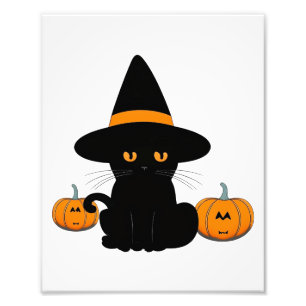 Impression Photo Halloween mignonette Cartoon amis, Chat bébé noir