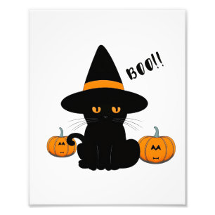 Impression Photo Halloween mignonette Cartoon amis, Chat bébé noir