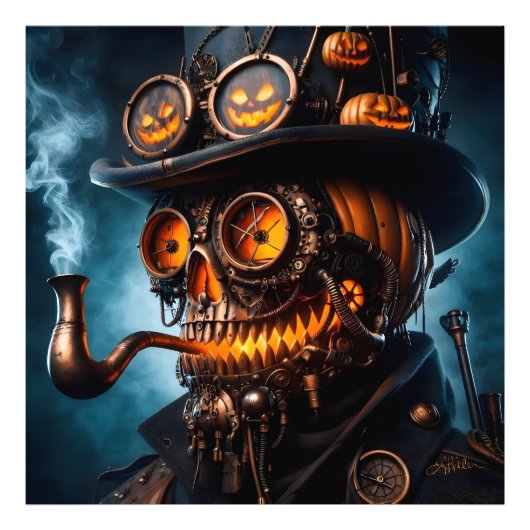 Impression Photo Halloween Steampunk Gothique Jack-O-Lantern (Devant)