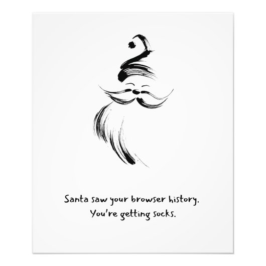 Impression Photo Hand-Drawn Santa Claus quote (Devant)