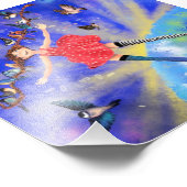 Impression Photo Happy Girl with Birds Poaster Print (Coin)