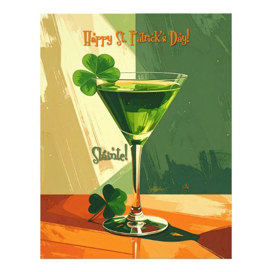 Impression Photo Happy St. Patrick's Day Shamrock Martini (Devant)