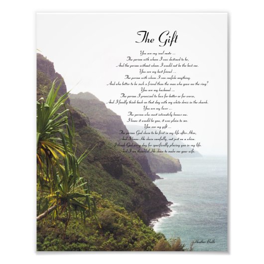 Impression Photo Hawaii Love Poem (Devant)