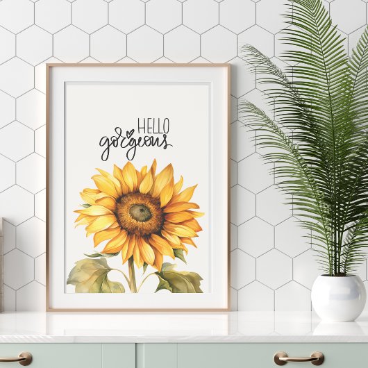 Impression Photo "Hello Gorgeous" Tournesol Imprimer