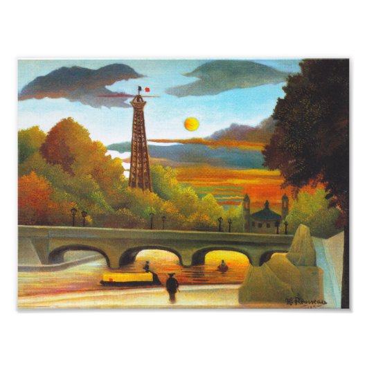 Impression Photo Henri Rousseau Tour Eiffel au coucher du soleil (Devant)