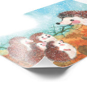 Impression Photo Hérisson s'entretenant Illustration (Coin)