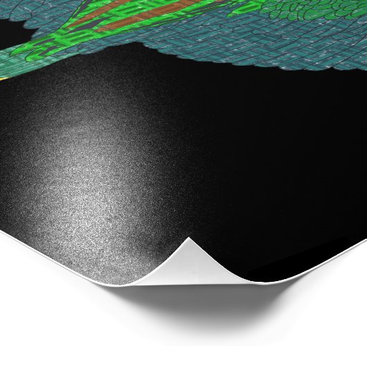 Impression photo - Heron vert (noir) (Coin)