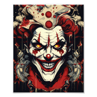 Impression Photo Heure de clown effrayant