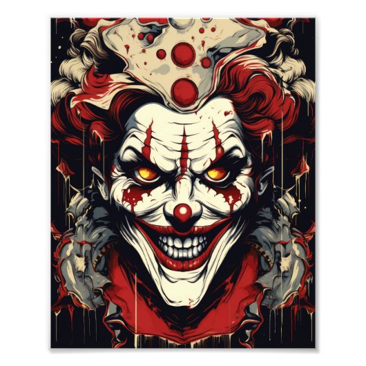 Impression Photo Heure de clown effrayant (Devant)