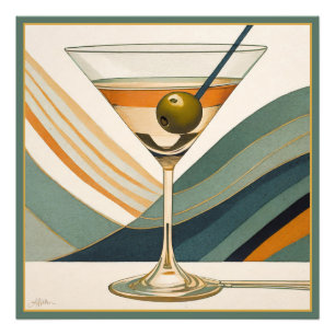 Impression Photo Heure du cocktail Martini du milieu du XXe siècle