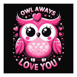 Impression Photo Hibou t'aime toujours - Saint-Valentin