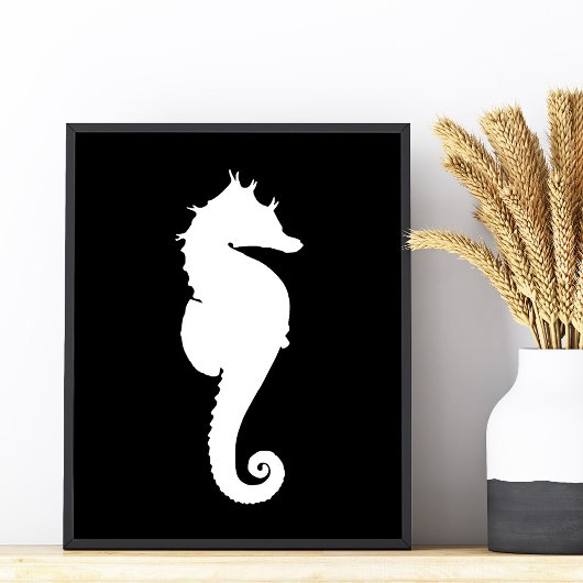 Impression Photo Hippocampe noir et blanc