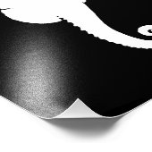 Impression Photo Hippocampe noir et blanc (Coin)