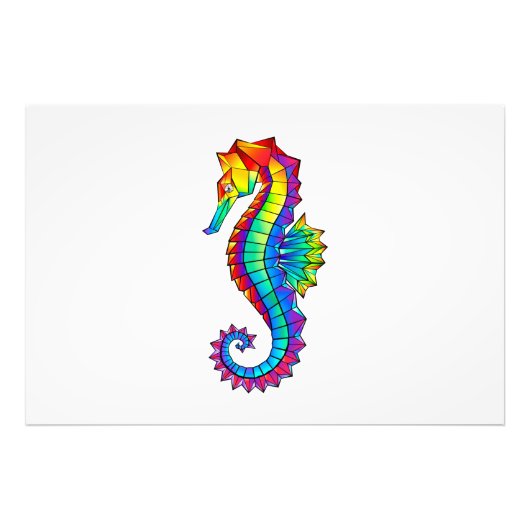 Impression Photo Hippocampe polygonal arc-en-ciel (Devant)