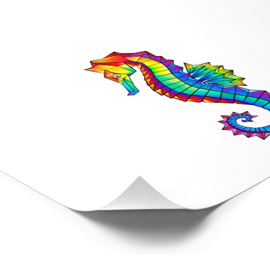 Impression Photo Hippocampe polygonal arc-en-ciel (Coin)