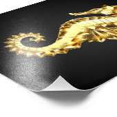 Impression Photo Hippocampe Polygonal Or (Coin)