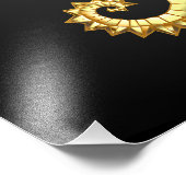 Impression Photo Hippocampe Polygonal Or (Coin)