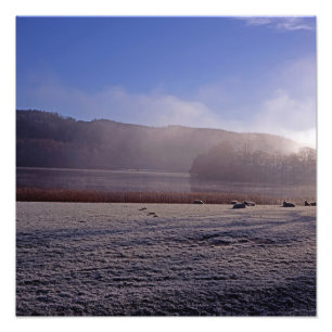 Impression Photo Hiver froid matin Esthwaite Eau Angleterre