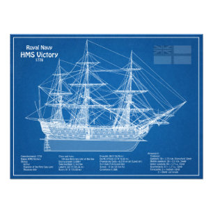 Impression Photo HMS Victory - Plan de plan des navires ABD