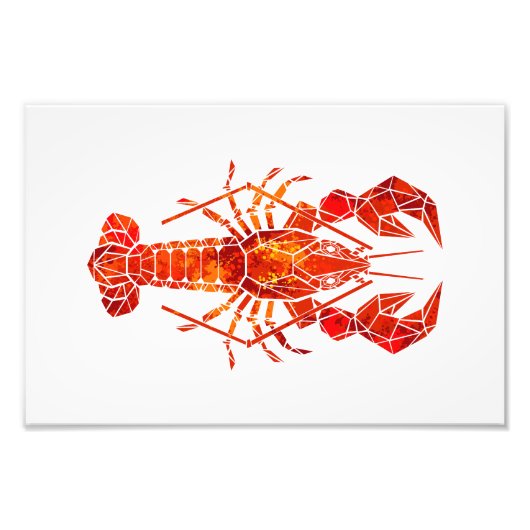 Impression Photo Homard polygonal rouge (Devant)