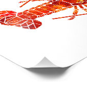 Impression Photo Homard polygonal rouge (Coin)