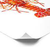 Impression Photo Homard polygonal rouge (Coin)
