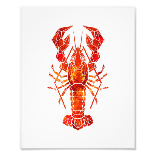 Impression Photo Homard polygonal rouge
