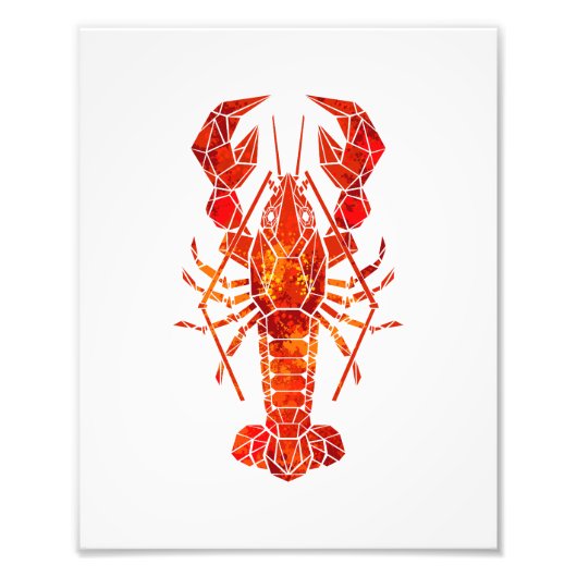 Impression Photo Homard polygonal rouge (Devant)