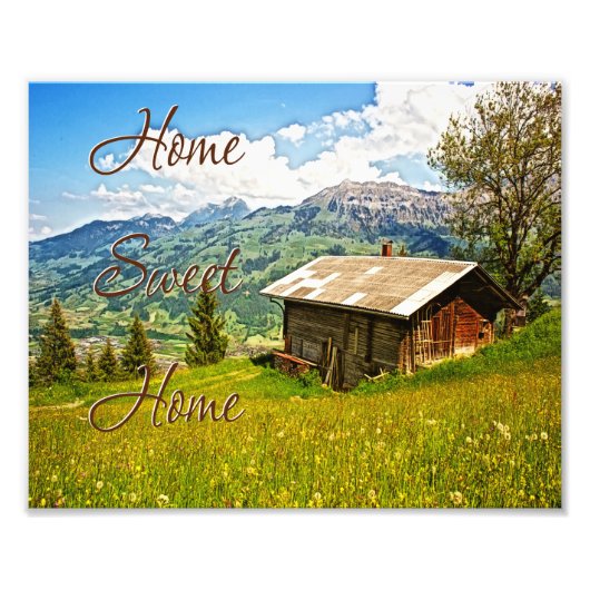 Impression Photo Home Sweet Home Rustic Country Wall Art (Devant)