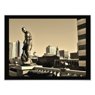 Impression Photo Homme à la statue de travail