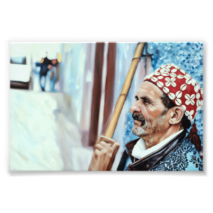 Impression Photo Homme âgé dans un attrait traditionnel portant du 